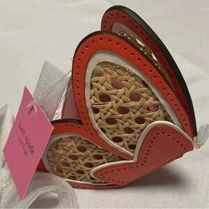 NWT Rare Kate Spade Wing It Wicker Leather Butterfly Purse